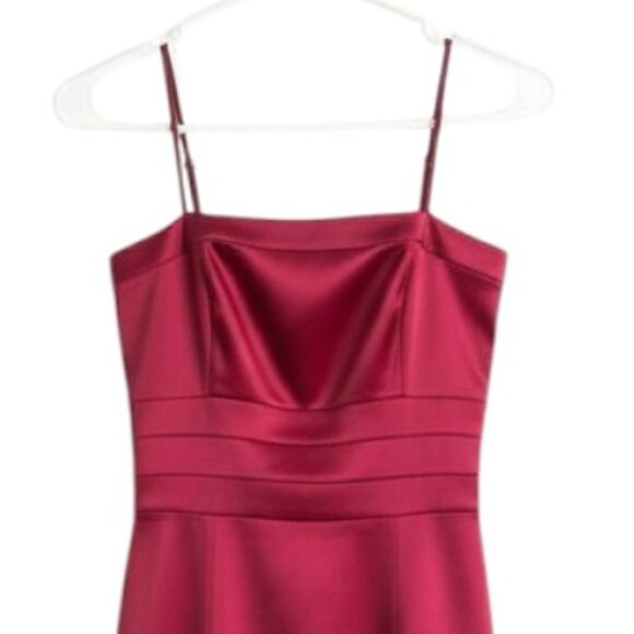 Theory Red Satin Cocktail Dress Formal Elegant Size 0 - Picture 3 of 8